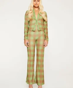 New Girl Order Tops ALL OVER PRINT CHECK SHIRT