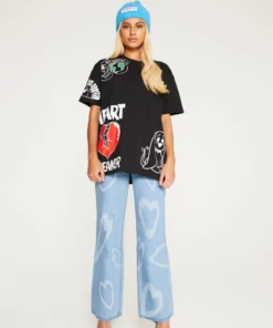 New Girl Order BLACK MULTI T-SHIRT Tops