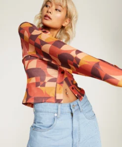 New Girl Order GEO MESH SHIRT Tops