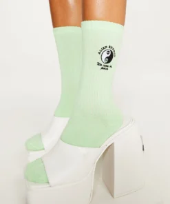 New Girl Order Tops 3 PACK SOCK WITH YING AND YANG DETAIL - MULTI