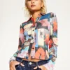 New Girl Order COLLAGE PRINT MESH PRINT SHIRT
