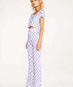 New Girl Order Tops ALL OVER PRINT WARPED POPPER PLACKET TOP