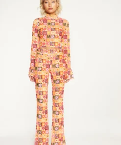 New Girl Order FLOWER PRINT LONG SLEEVE TOP Tops