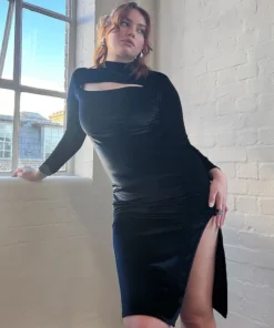 New Girl Order CUT OUT VELVET MIDI DRESS Tops