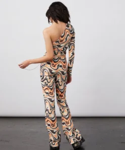 New Girl Order Tops ASYMMETRIC TRIPPY VELOUR TOP