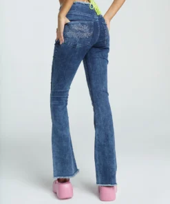 New Girl Order NEW IN TATTOO RHINESTONE LOW RISE JEAN