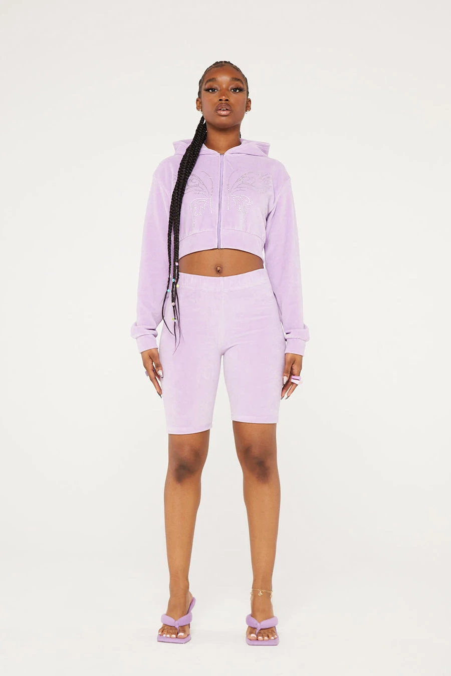 New Girl Order Tops DIAMANTE BUTTERFLY VELOUR SHORT 2 New Girl Order Tops DIAMANTE BUTTERFLY VELOUR SHORT