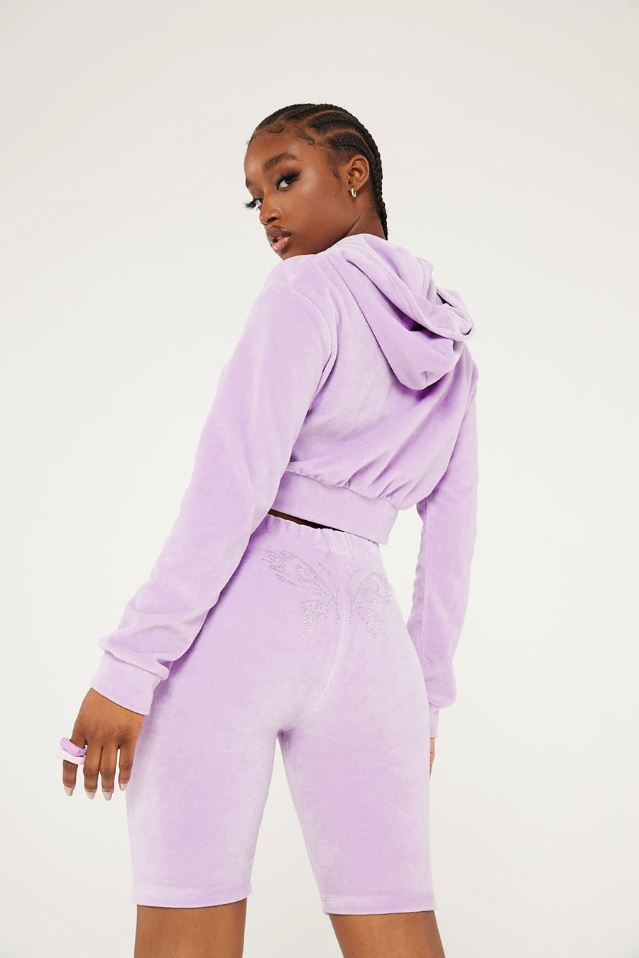 New Girl Order Tops DIAMANTE BUTTERFLY VELOUR SHORT 1 New Girl Order Tops DIAMANTE BUTTERFLY VELOUR SHORT