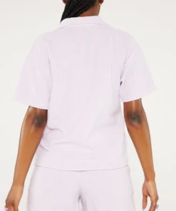 New Girl Order Tops NGO FLOWER LOGO TERRY SHIRT LILAC