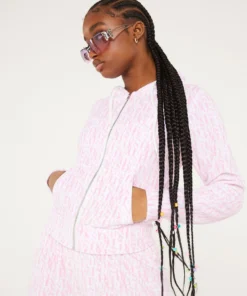 New Girl Order Tops MONOGRAM VELOUR HOODIE 7 New Girl Order Tops MONOGRAM VELOUR HOODIE