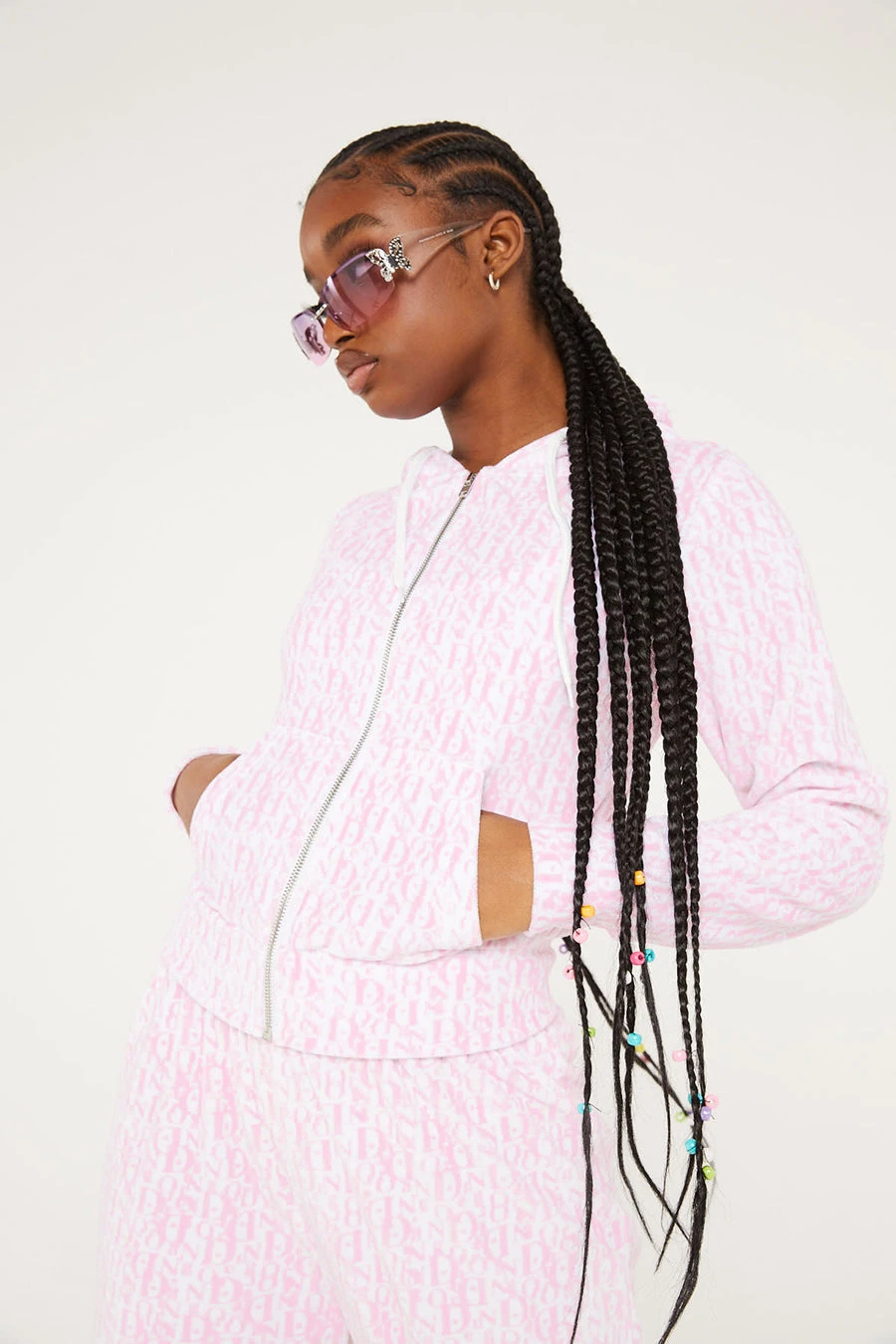 New Girl Order Tops MONOGRAM VELOUR HOODIE 3 New Girl Order Tops MONOGRAM VELOUR HOODIE