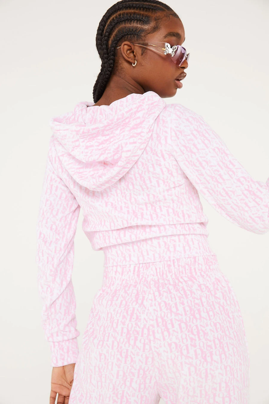 New Girl Order Tops MONOGRAM VELOUR HOODIE 5 New Girl Order Tops MONOGRAM VELOUR HOODIE