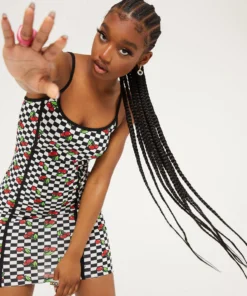New Girl Order Tops CHERRY CHECKERBOARD DRESS