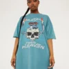 New Girl Order METAL FROM HEAVEN ACID WASH TSHIRT DRESS Tops