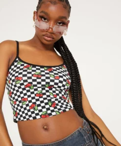 New Girl Order CHERRY CHECKERBOARD TOP