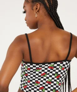 New Girl Order CHERRY CHECKERBOARD TOP