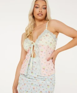 New Girl Order DITSY FLORAL TIE TOP Tops