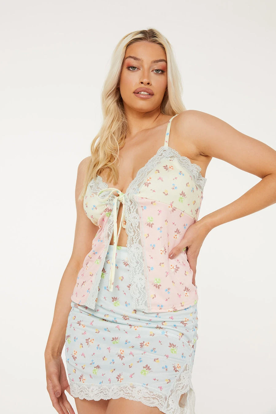 New Girl Order DITSY FLORAL TIE TOP Tops 1 New Girl Order DITSY FLORAL TIE TOP Tops