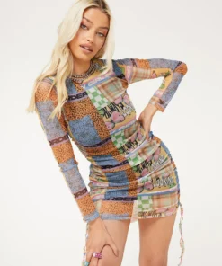 New Girl Order PATCHWORK DRESS LONG SLEEVE