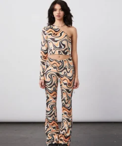 New Girl Order Tops ASYMMETRIC TRIPPY VELOUR TOP