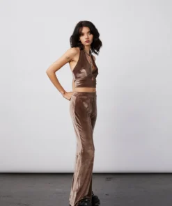 New Girl Order VELVET FLARES - MOCHA