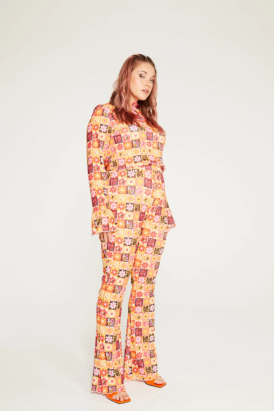 New Girl Order FLOWER PRINT TROUSER CURVE Tops 4 New Girl Order FLOWER PRINT TROUSER CURVE Tops