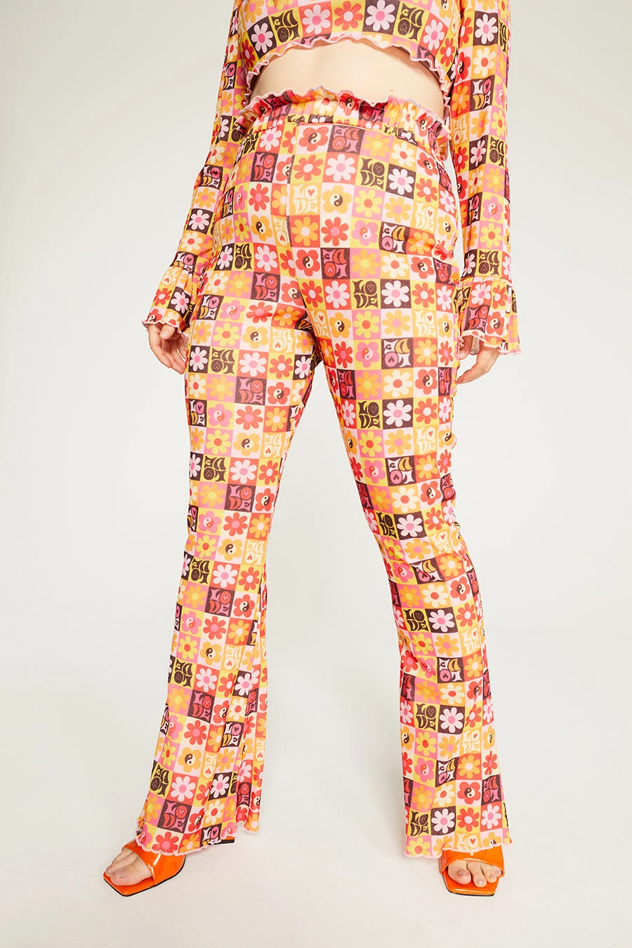 New Girl Order FLOWER PRINT TROUSER CURVE Tops 2 New Girl Order FLOWER PRINT TROUSER CURVE Tops