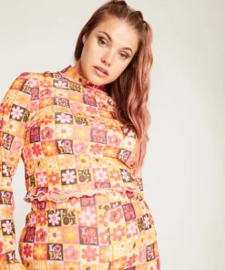 New Girl Order FLOWER PRINT LONG SLEEVE TOP CURVE Tops 7 New Girl Order FLOWER PRINT LONG SLEEVE TOP CURVE Tops