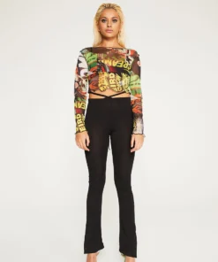 New Girl Order Tops HALLOWEEN COLLAGE MESH TOP