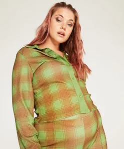 New Girl Order ALL OVER PRINT CHECK SHIRT CURVE 8 New Girl Order ALL OVER PRINT CHECK SHIRT CURVE