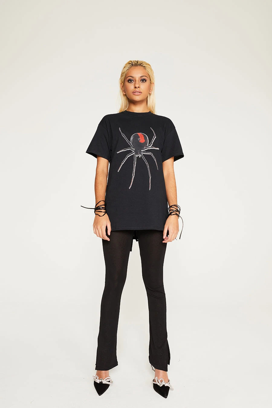 New Girl Order Tops GLITTER SPIDER TEE 2 New Girl Order Tops GLITTER SPIDER TEE