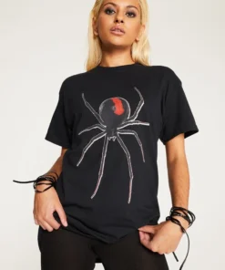 New Girl Order Tops GLITTER SPIDER TEE
