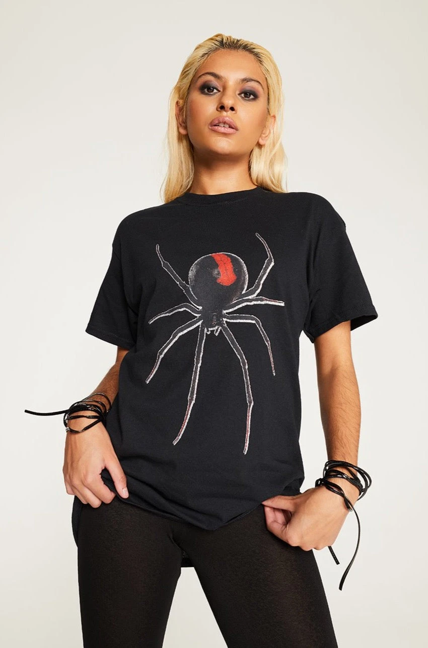 New Girl Order Tops GLITTER SPIDER TEE 1 New Girl Order Tops GLITTER SPIDER TEE