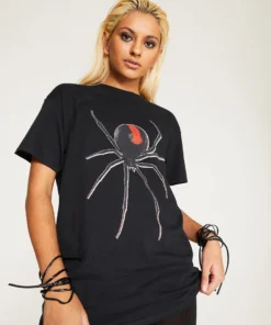 New Girl Order Tops GLITTER SPIDER TEE 9 New Girl Order Tops GLITTER SPIDER TEE