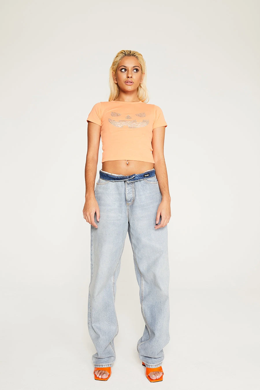 New Girl Order Tops HOTFIX PUMPKIN BABY TEE 2 New Girl Order Tops HOTFIX PUMPKIN BABY TEE