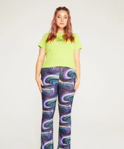 New Girl Order Tops SWIRL PRINT FLARES CURVE