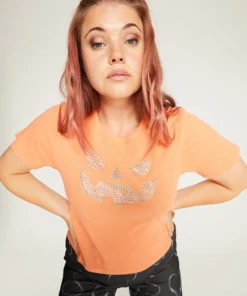 New Girl Order Tops HOTFIX PUMPKIN BABY TEE CURVE