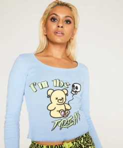 New Girl Order IM THE TREAT BLUE LONG SLEEVE Tops 11 New Girl Order IM THE TREAT BLUE LONG SLEEVE Tops