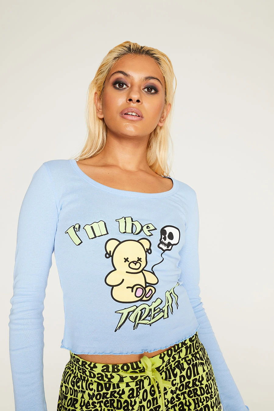 New Girl Order IM THE TREAT BLUE LONG SLEEVE Tops 6 New Girl Order IM THE TREAT BLUE LONG SLEEVE Tops