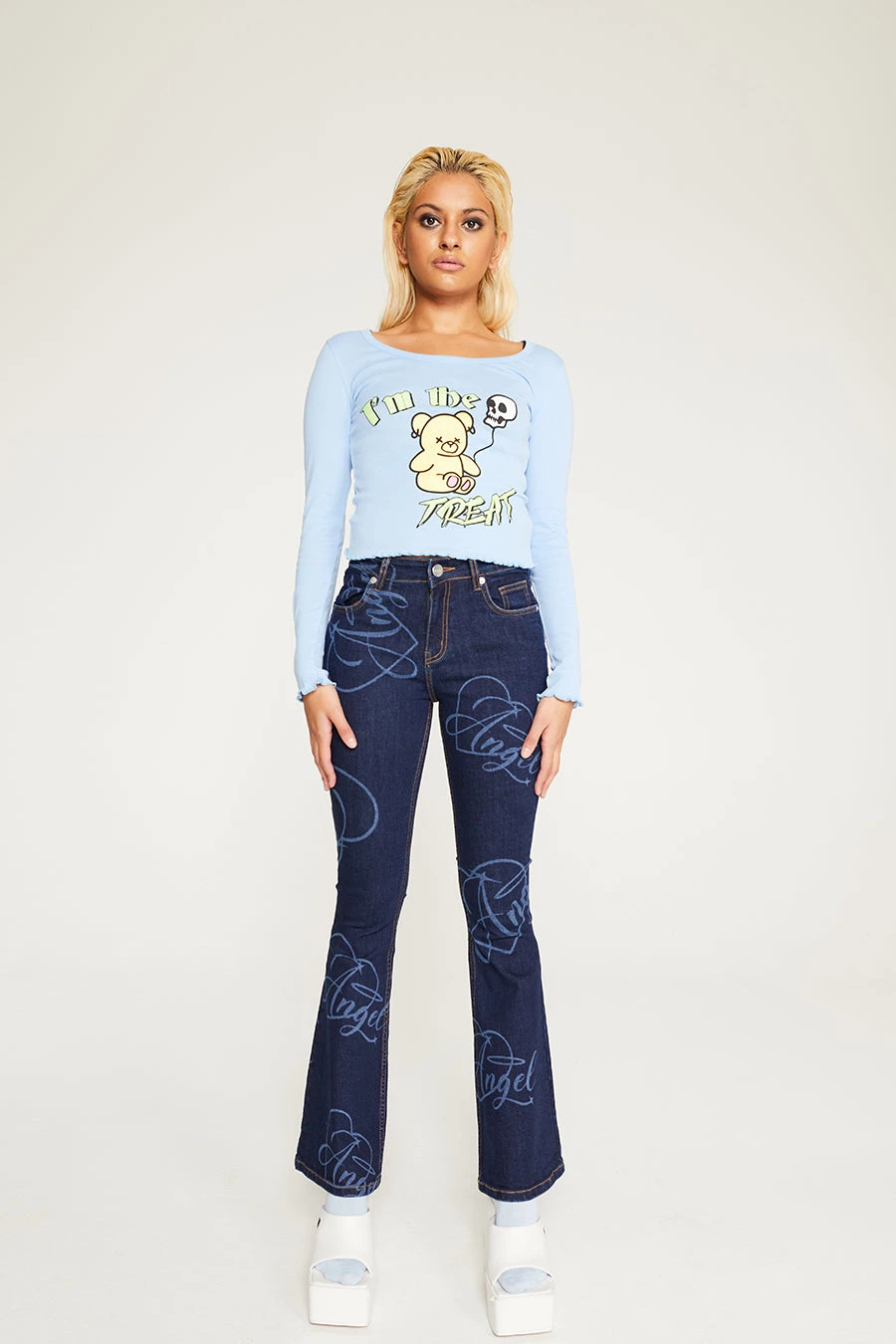 New Girl Order IM THE TREAT BLUE LONG SLEEVE Tops 2 New Girl Order IM THE TREAT BLUE LONG SLEEVE Tops