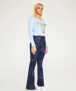 New Girl Order IM THE TREAT BLUE LONG SLEEVE Tops 10 New Girl Order IM THE TREAT BLUE LONG SLEEVE Tops