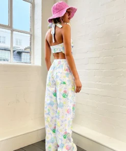 New Girl Order NEW IN SMILEY YIN YANG FLORAL CHEF PANT