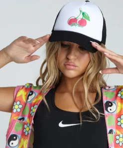 New Girl Order FOAM TRUCKER CAP WITH CHERRY MOTIF