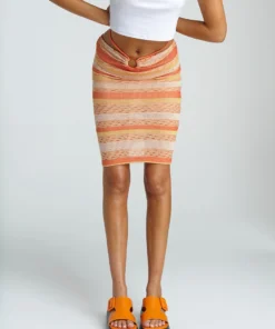 New Girl Order MULTI ORANGE CUT AND SEW HALTER DRESS NEW IN