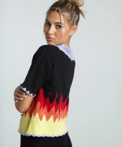 New Girl Order FLAME CROCHET SHIRT