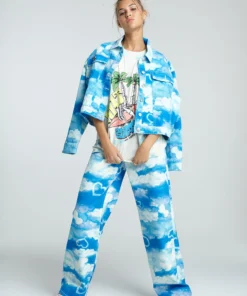 New Girl Order CLOUD PRINT DENIM JACKET