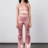 New Girl Order STRETCH SATIN FLARES - PINK Tops