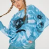 New Girl Order Tops TIE DYE ETCHED GRAPHIC SWEAT