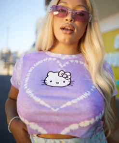 New Girl Order Halloween Sale 43 New Girl Order T-shirts HELLO KITTY HEART TIE DYE BABY TEE CURVE