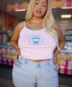 New Girl Order HELLO KITTY CUTE IS A CRIME CAMI CURVE Tops